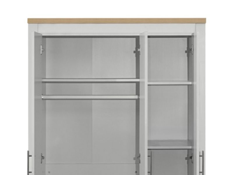Birlea Highgate Grey And Oak Finish 3 Door Wardrobe With Mirror