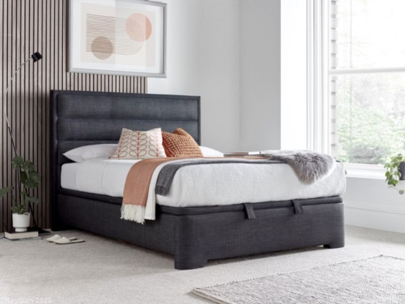Kaydian Kirkby 5ft Kingsize Slate Grey Fabric Ottoman Storage Bed