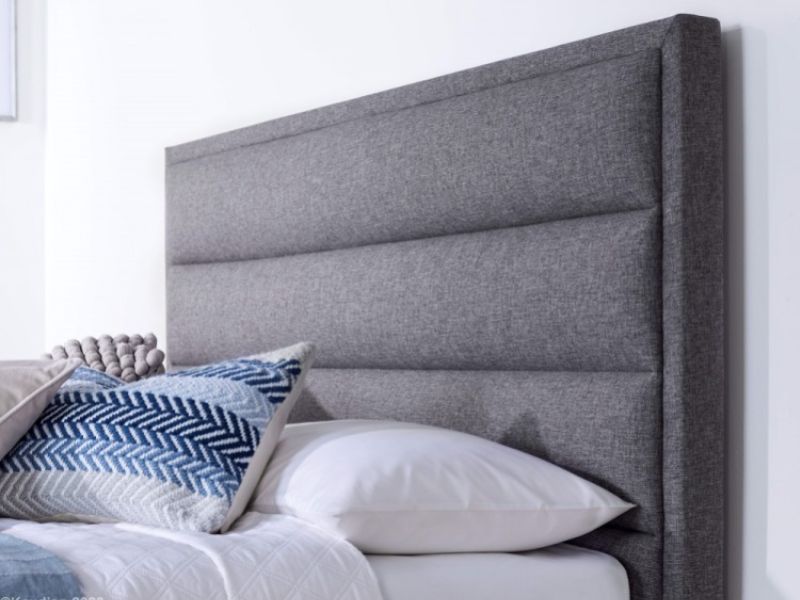 Kaydian Kirkley 6ft Super Kingsize Marbella Grey Fabric Ottoman TV Bed