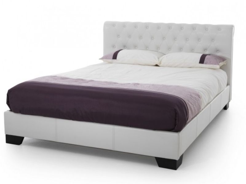White bed frame leather deals