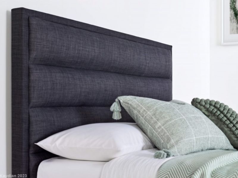 Kaydian Kirkley 6ft Super Kingsize Slate Grey Fabric Ottoman TV Bed