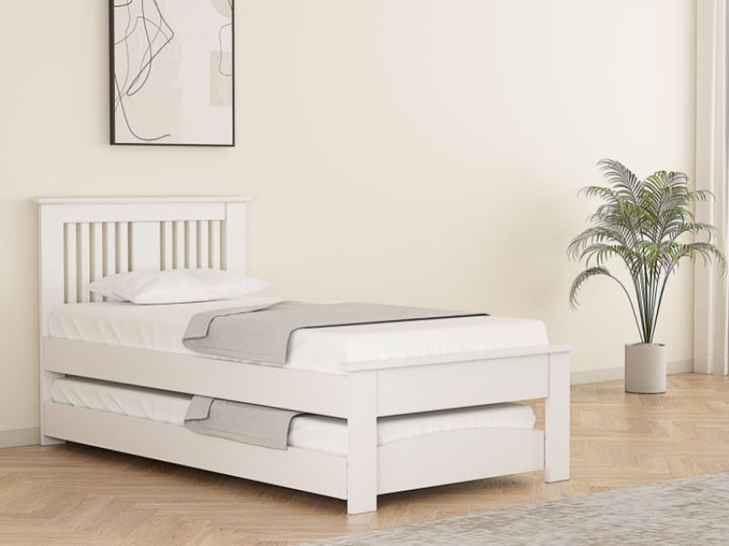 Flintshire Hendre 3ft Single White Wooden Guest Bed