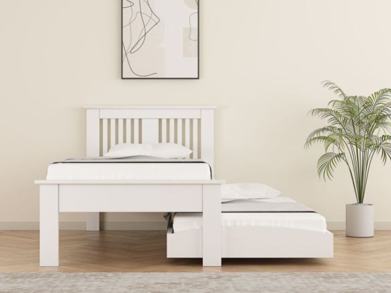 Flintshire Hendre 3ft Single White Wooden Guest Bed