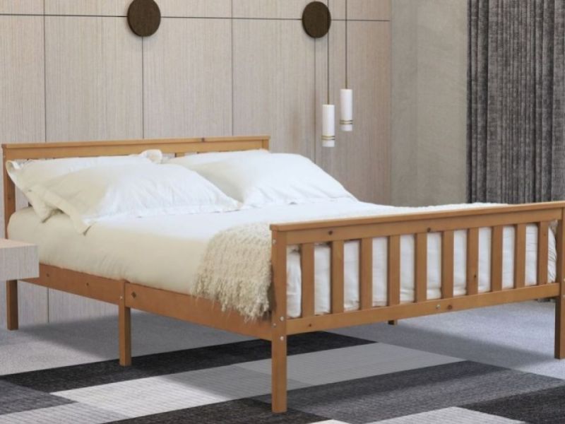 Flintshire Marnel 4ft6 Double Oak Finish Wooden Bed Frame