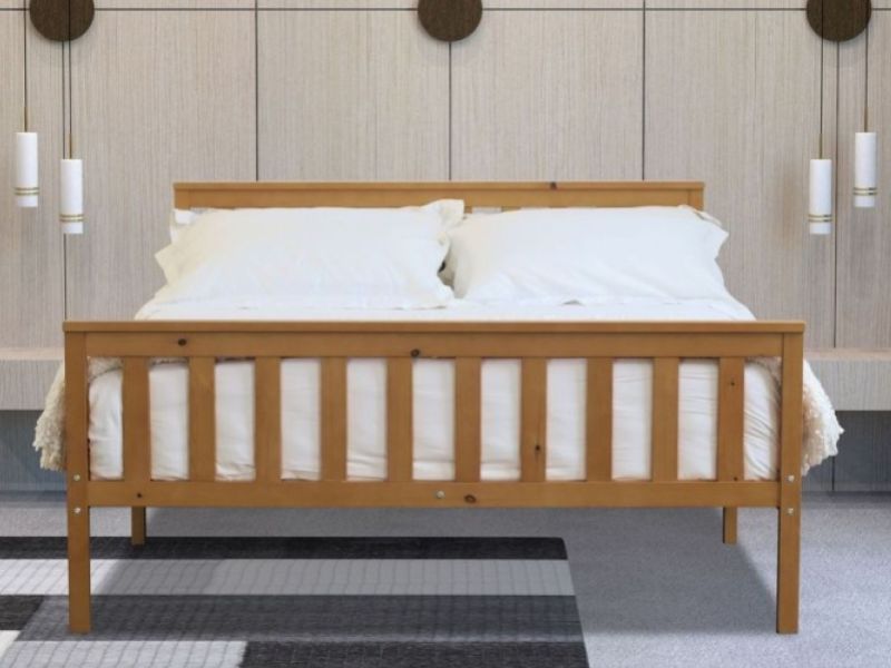 Flintshire Marnel 4ft6 Double Oak Finish Wooden Bed Frame