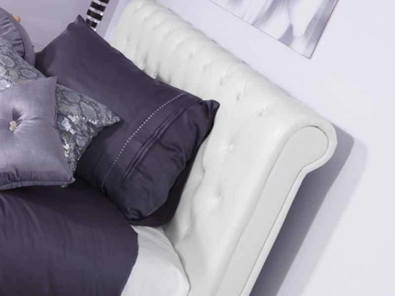 Serene Roma 5ft Kingsize White Faux Leather Bed Frame