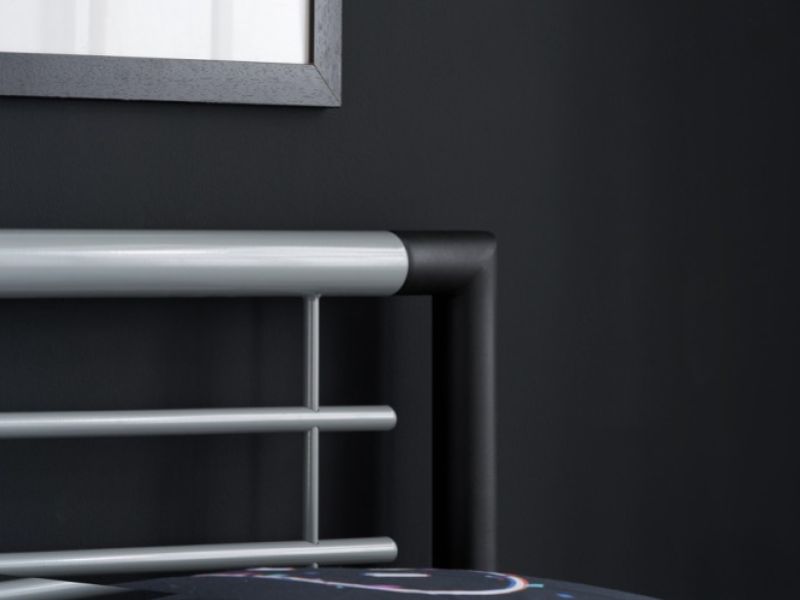 Birlea Faro 4ft Small Double Black And Silver Metal Bed Frame