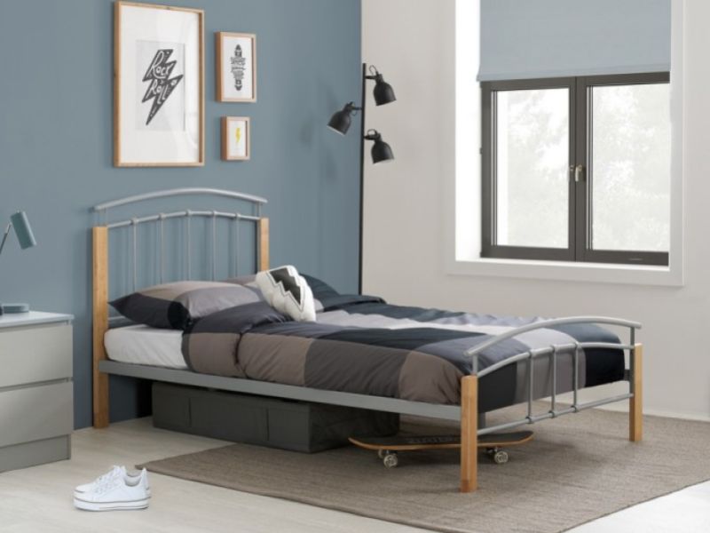 Birlea Tetras 3ft Single Silver Metal Bed Frame