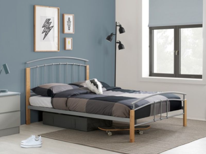 Birlea Tetras 4ft6 Double Silver Metal Bed Frame