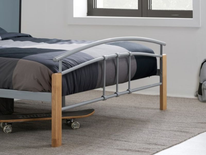 Birlea Tetras 4ft6 Double Silver Metal Bed Frame