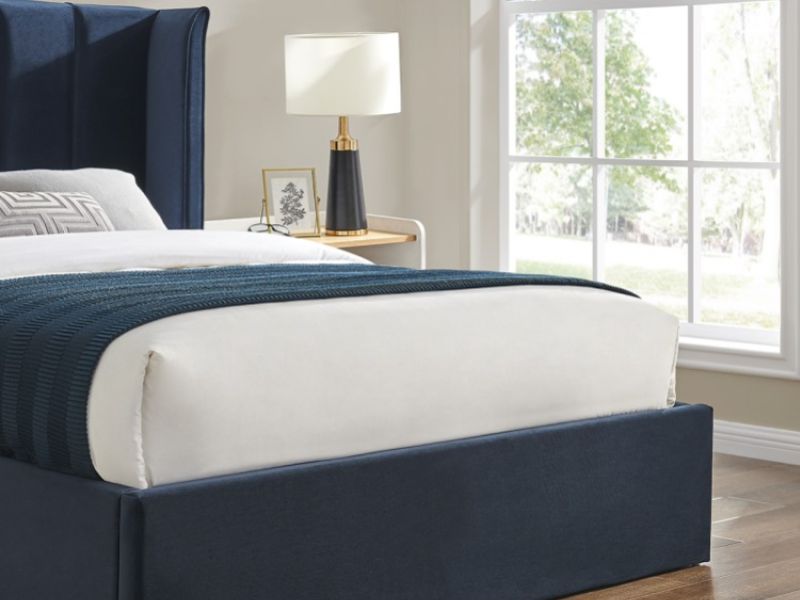 Limelight Polaris 4ft6 Double Navy Blue Fabric Ottoman Bed Frame