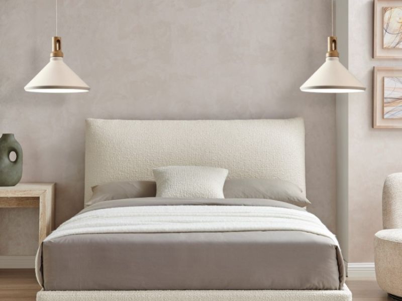 Limelight Luna 4ft6 Double Ivory Boucle Fabric Bed Frame