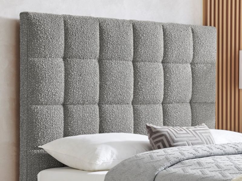 Limelight Starla Square 5ft Kingsize Dove Grey Boucle Fabric Bed Frame