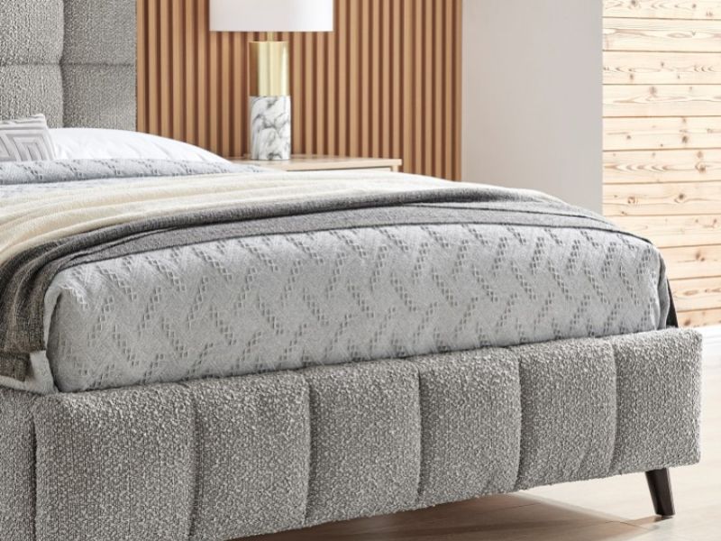 Limelight Starla Square 5ft Kingsize Dove Grey Boucle Fabric Bed Frame