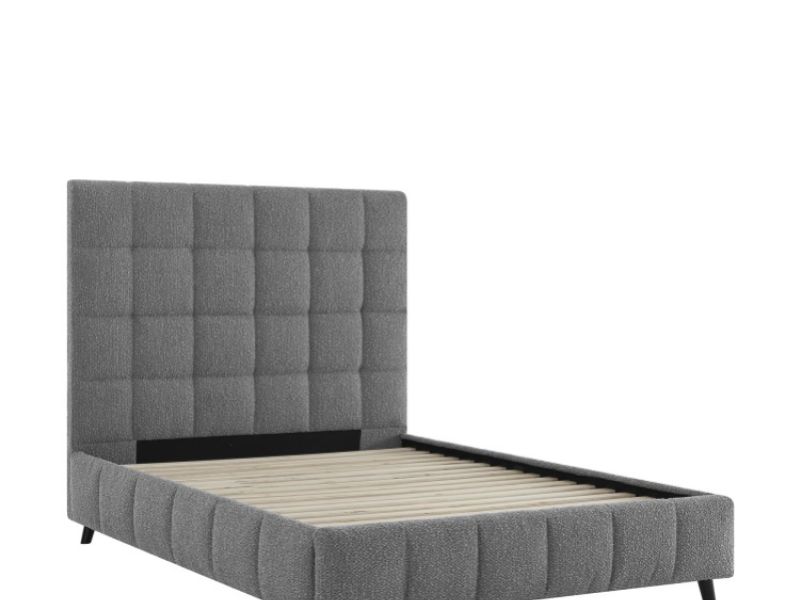 Limelight Starla Square 5ft Kingsize Dove Grey Boucle Fabric Bed Frame