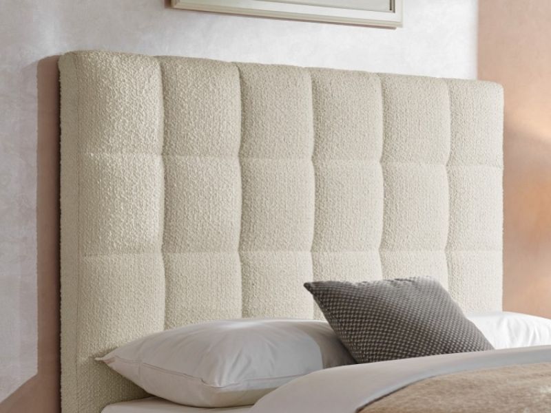 Limelight Starla Square 5ft Kingsize Ivory Boucle Fabric Bed Frame