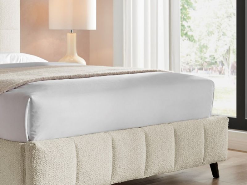 Limelight Starla Square 5ft Kingsize Ivory Boucle Fabric Bed Frame