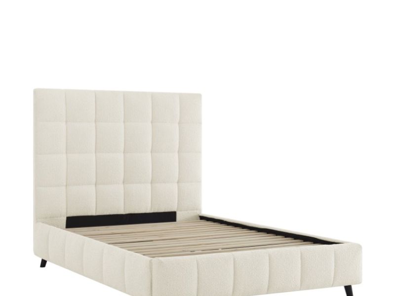 Limelight Starla Square 5ft Kingsize Ivory Boucle Fabric Bed Frame