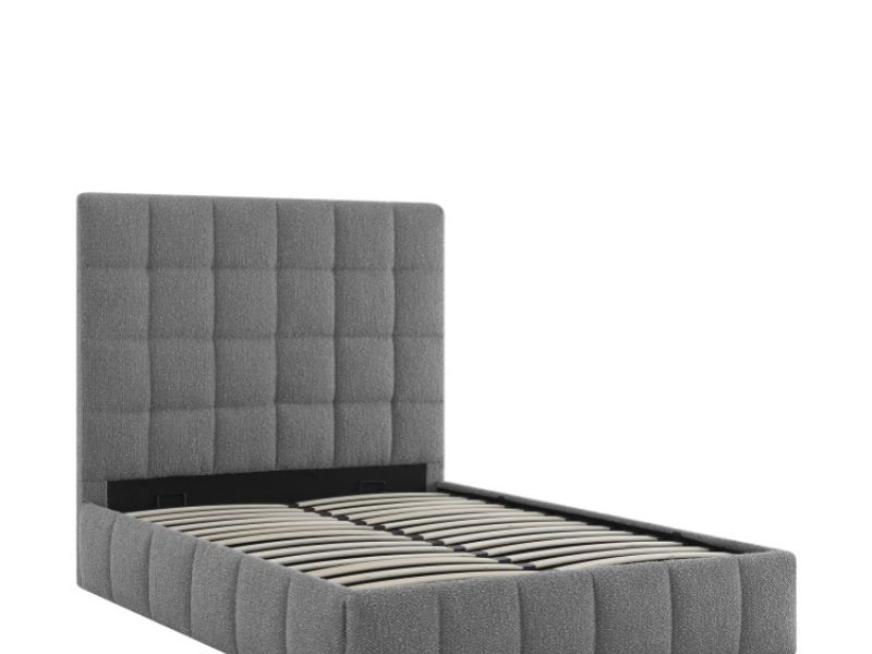 Limelight Starla Square 4ft6 Double Dove Grey Boucle Fabric Ottoman Bed Frame
