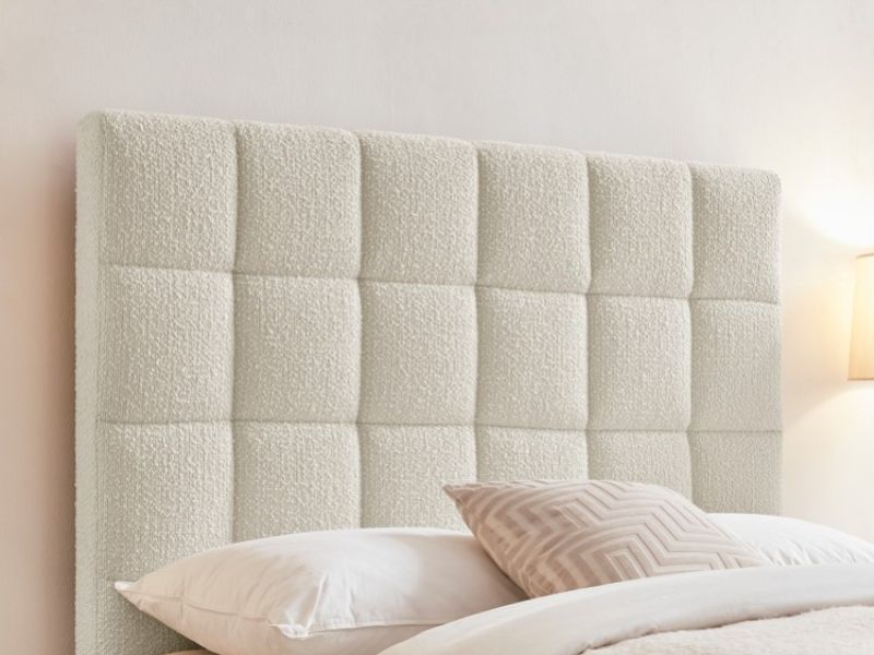 Limelight Starla Square 5ft Kingsize Ivory Boucle Fabric Ottoman Bed Frame
