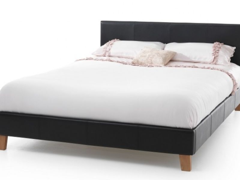 Serene Tivoli 4ft6 Double Black Faux Leather Bed Frame