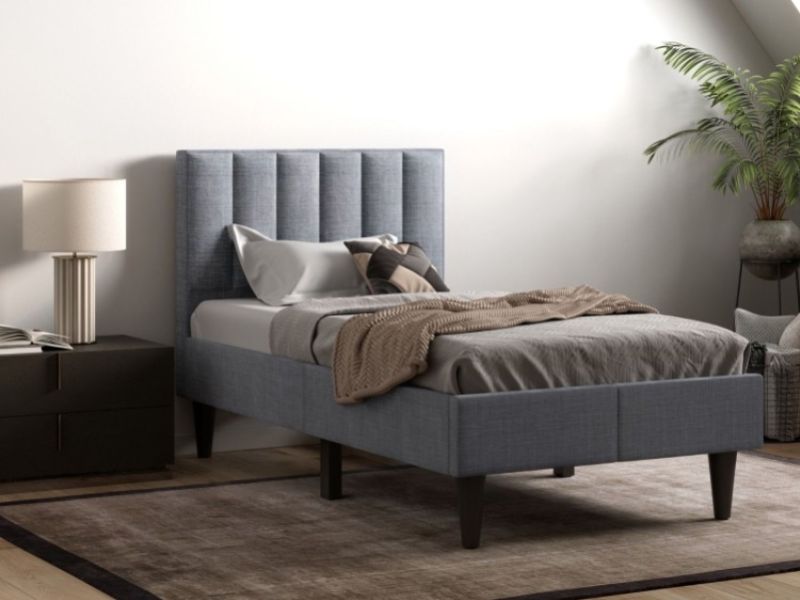 Flair Furnishings Riverside 3ft Single Grey Fabric Bed Frame