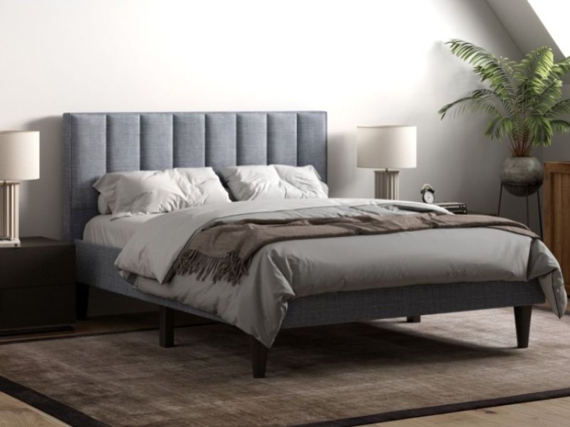 Flair Furnishings Riverside 5ft Kingsize Grey Fabric Bed Frame