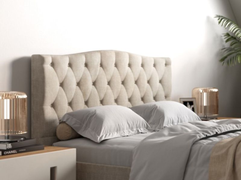 Flair Furnishings Barkby 5ft Kingsize Beige Fabric Bed Frame