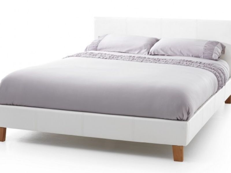 Serene Tivoli 4ft6 Double White Faux Leather Bed Frame