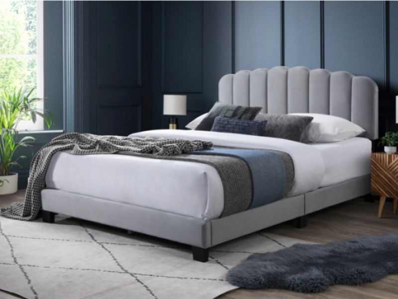 Flintshire Hope 4ft Small Double Grey Fabric Bed Frame