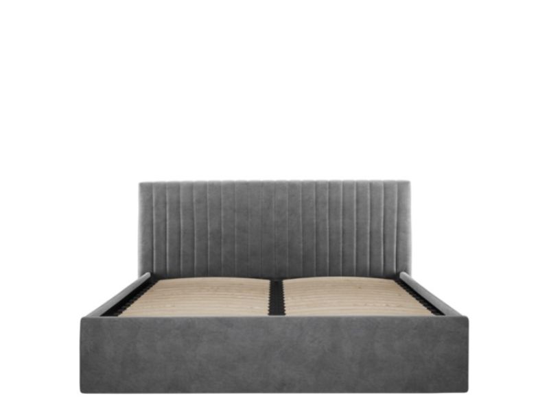LPD Berlin 4ft6 Double Silver Fabric Ottoman Bed Frame