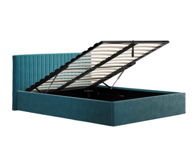 LPD Berlin 4ft6 Double Teal Fabric Ottoman Bed Frame