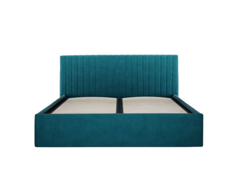 LPD Berlin 4ft6 Double Teal Fabric Ottoman Bed Frame