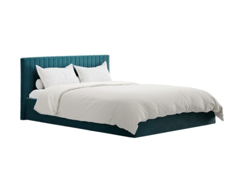 LPD Berlin 5ft Kingsize Teal Fabric Ottoman Bed Frame