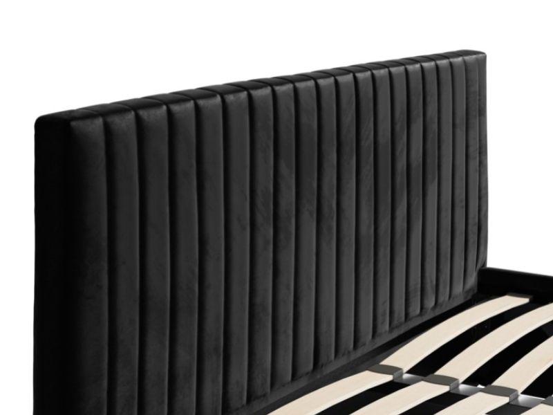 LPD Berlin 5ft Kingsize Black Fabric Ottoman Bed Frame