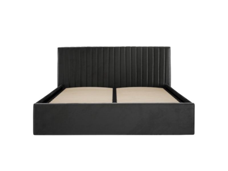 LPD Berlin 5ft Kingsize Black Fabric Ottoman Bed Frame