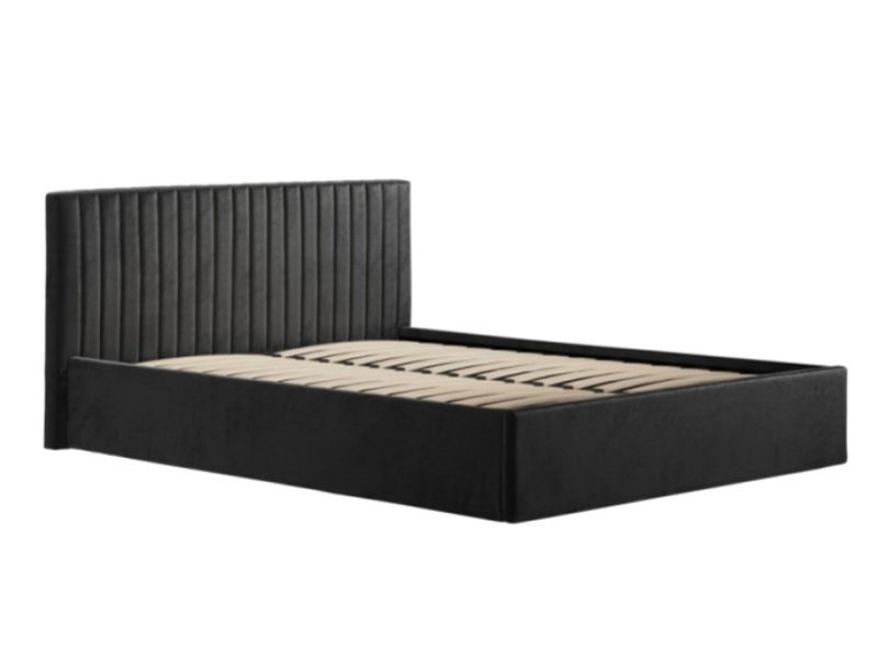 LPD Berlin 5ft Kingsize Black Fabric Ottoman Bed Frame