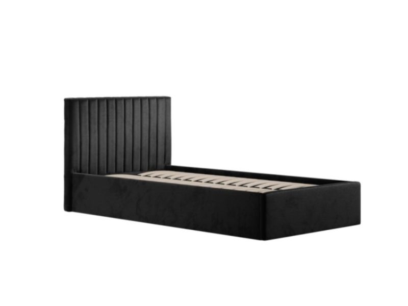 LPD Berlin 3ft Single Black Fabric Ottoman Bed Frame