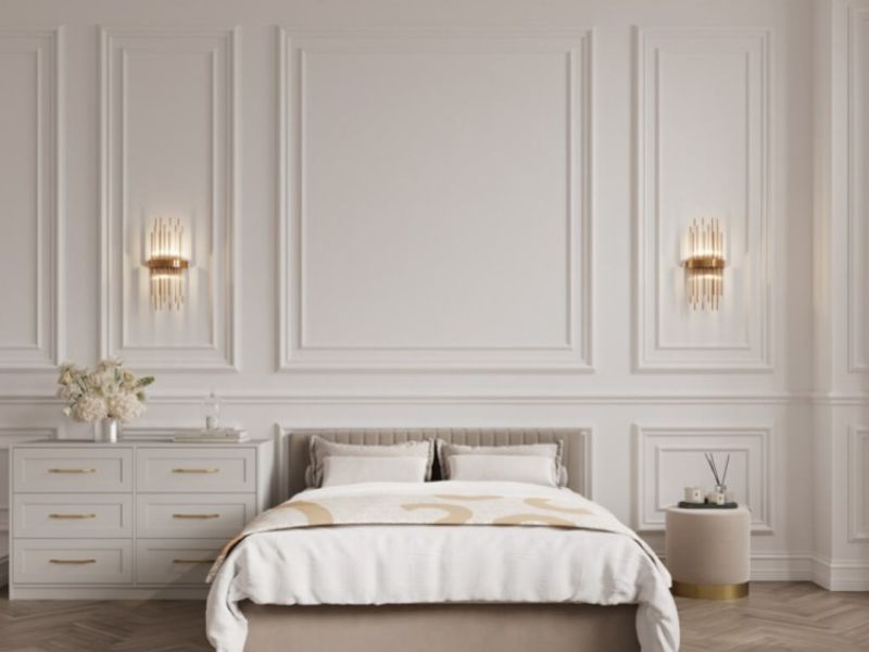 LPD Berlin 4ft6 Double Beige Fabric Ottoman Bed Frame