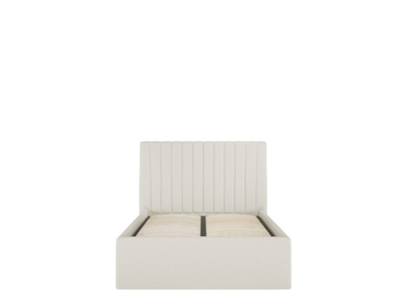 LPD Berlin 3ft Single Milk Fabric Ottoman Bed Frame