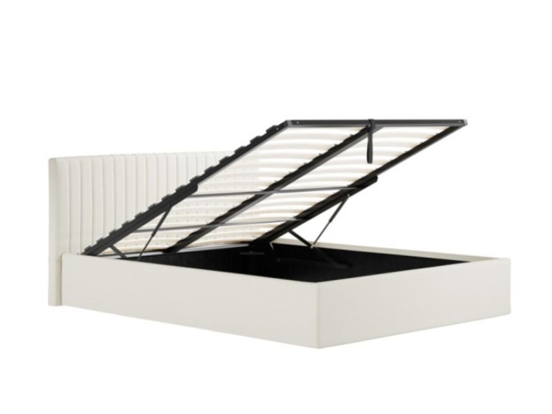 LPD Berlin 4ft6 Double Milk Fabric Ottoman Bed Frame