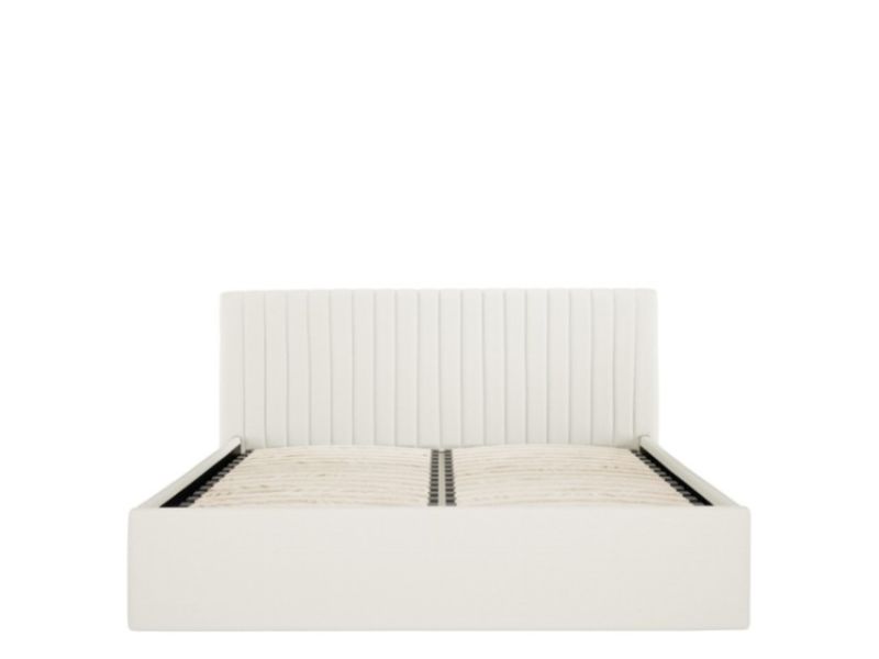 LPD Berlin 5ft Kingsize Milk Fabric Ottoman Bed Frame