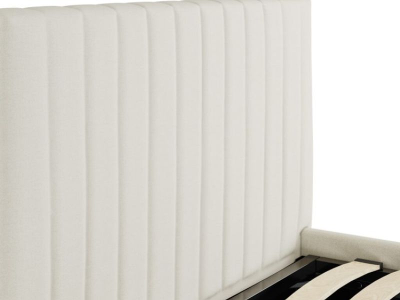 LPD Berlin 5ft Kingsize Milk Fabric Ottoman Bed Frame