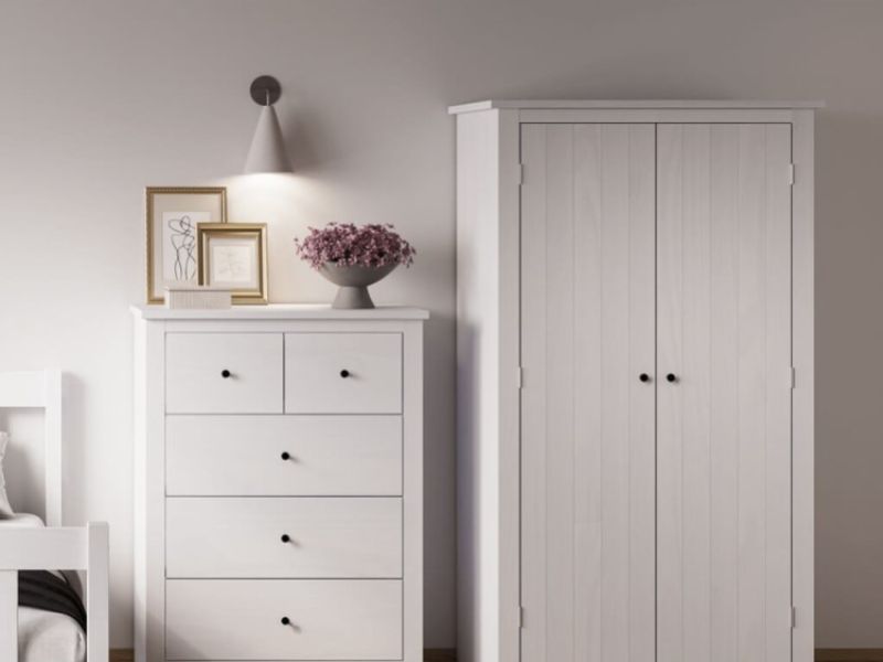 LPD Havana Pine 2 Door Wardrobe In White