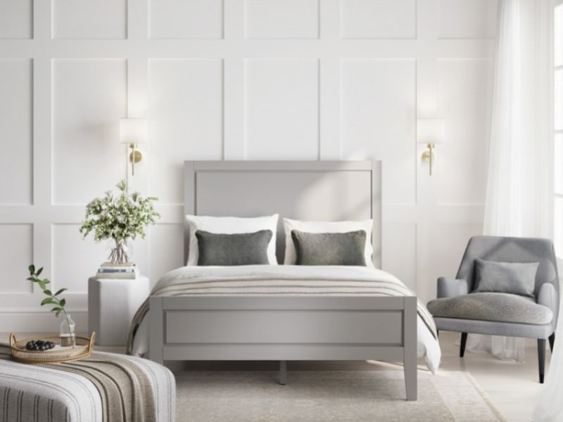 LPD Bay 5ft Kingsize Grey Wooden Bed Frame