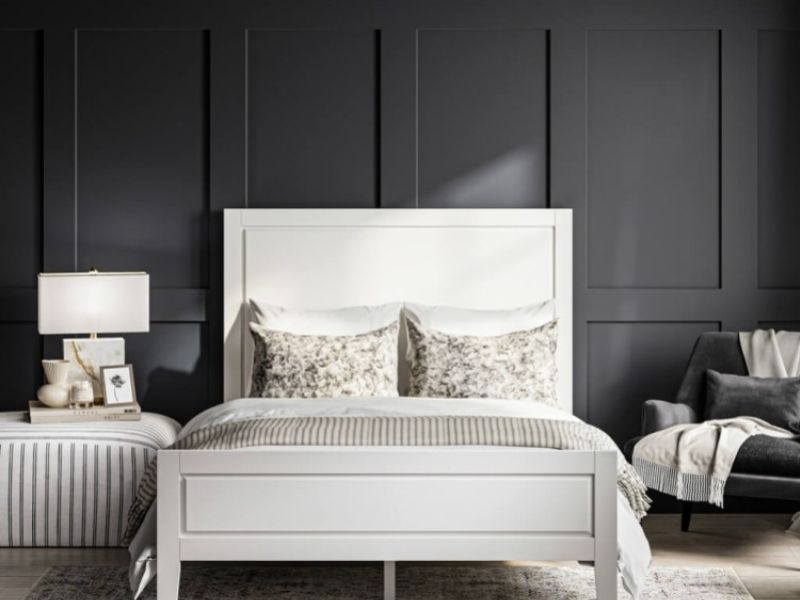 LPD Bay 5ft Kingsize White Wooden Bed Frame