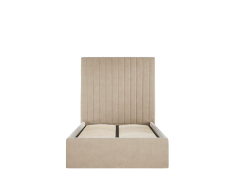 LPD Berlin TALL 3ft Single Beige Fabric Ottoman Bed Frame