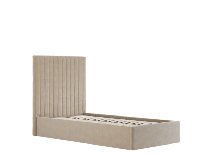 LPD Berlin TALL 3ft Single Beige Fabric Ottoman Bed Frame