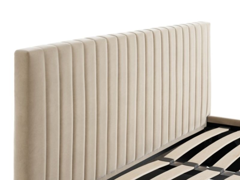 LPD Berlin TALL 5ft Kingsize Beige Fabric Ottoman Bed Frame