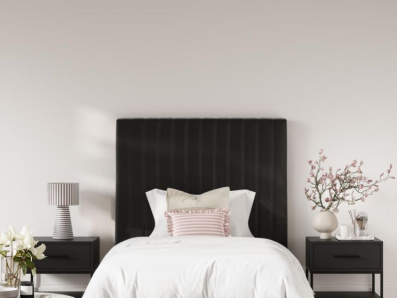 LPD Berlin TALL 3ft Single Black Fabric Ottoman Bed Frame